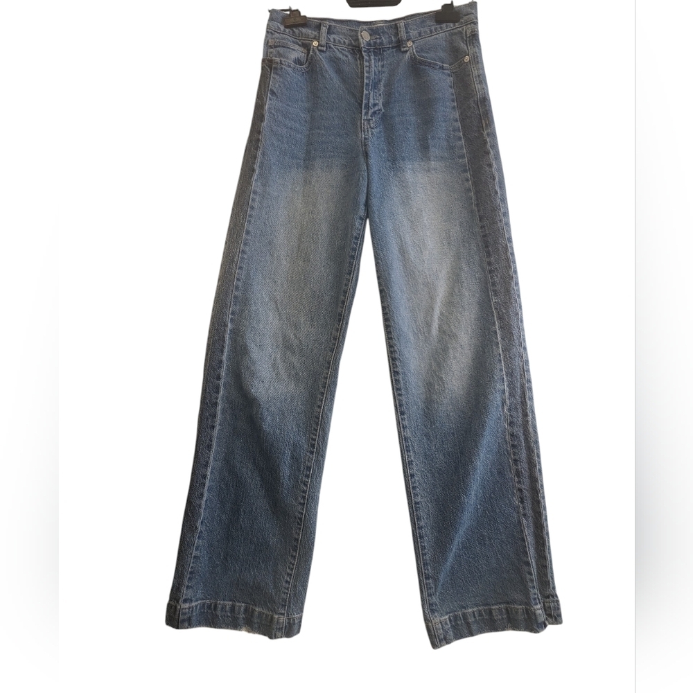 Habitual Blue Flare & Wide Leg Jeans High Waist With Extra Side Panels. Size 26